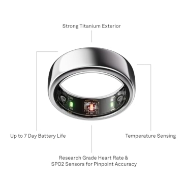 Oura Ring Gen3 Horizon - Silver Smart Ring for Health Monitoring