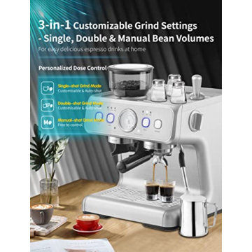 Gevi Espresso Machine with Grinder and Milk Frother