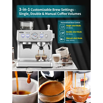 Gevi Espresso Machine with Grinder and Milk Frother