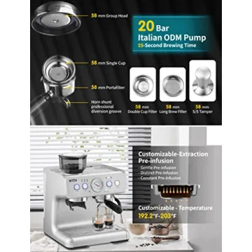 Gevi Espresso Machine with Grinder and Milk Frother