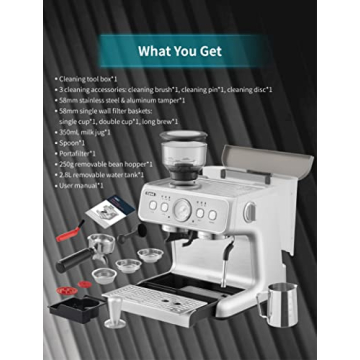 Gevi Espresso Machine with Grinder and Milk Frother