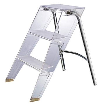 Stylish Acrylic Three-Step Ladder for Your Home