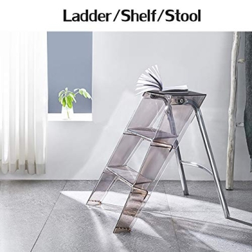 Stylish Acrylic Three-Step Ladder for Your Home