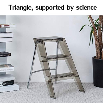 Stylish Acrylic Three-Step Ladder for Your Home
