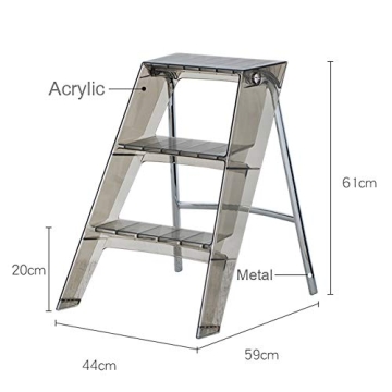 Stylish Acrylic Three-Step Ladder for Your Home