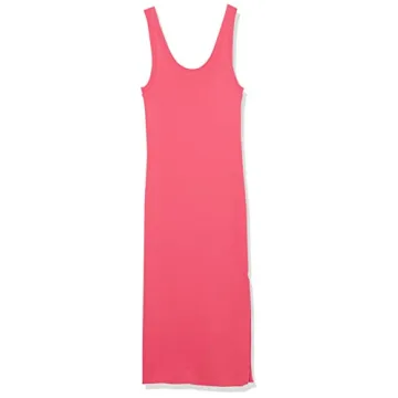 Yasmin Rib Midi Sweater Tank Dress for Women in Hot Pink