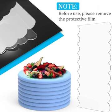 LIFVCNT 7PCS Cake Scraper Smoother, Clear Acrylic Cake Icing Smoother Scraper Tool, 9.4 Inches Cake ...