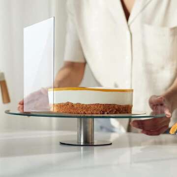 LIFVCNT 7PCS Cake Scraper Smoother, Clear Acrylic Cake Icing Smoother Scraper Tool, 9.4 Inches Cake Decorating Scraper Cake Comb Set for Icing Cake Dessert