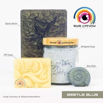 Eye Candy Beetle Blue Mica Powder for Creative Projects