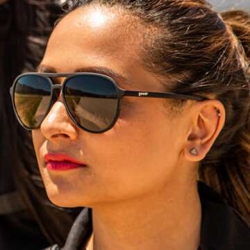 Goodr Operation: Blackout Polarized Aviator Sunglasses