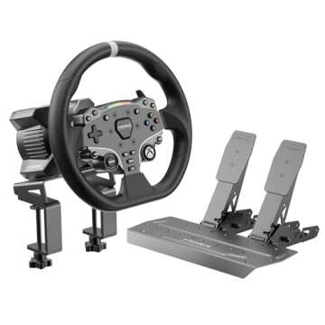 MOZA R3 Racing Wheel and Pedals Bundle for Xbox & PC,Powerful 3.9Nm DD Servo Motor With Aviation-Gra...