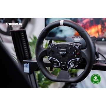 MOZA R3 Racing Wheel and Pedals Bundle for Xbox & PC,Powerful 3.9Nm DD Servo Motor With Aviation-Grade Aluminum Construction,Durable ISF PU Grips 11-inch Racing Wheel (Renewed)