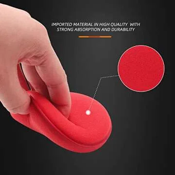 SPTA 10Pcs Foam Wax Applicator Pads, 4inch Hand Wax Pad(Red), Soft Car Detailing Sponges,Supreme Shine Pad, for Car Cleaning, for Car Detail Cleaning, Waxing pad