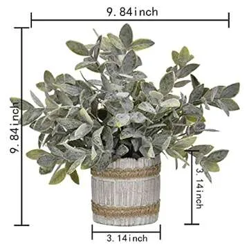 Shiny Flower Mini Potted Artificial Plant Faux Potted Herbs Fake Rosemary Greenery in Pots Small Potted Artificial Plants for Home Office Tabletop Indoor Greenery Decor