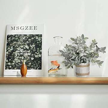 Shiny Flower Mini Potted Artificial Plant Faux Potted Herbs Fake Rosemary Greenery in Pots Small Potted Artificial Plants for Home Office Tabletop Indoor Greenery Decor