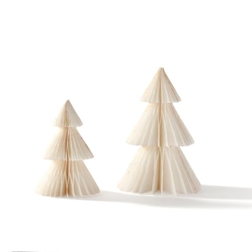 LampLust Winter Honeycomb Paper Trees Set for Holidays