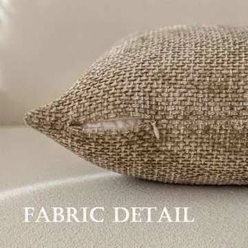 LANANAS Neutral Decorative Throw Pillow Covers 18x18 Inch for Living Room Couch Bed Sofa Farmhouse Boho Home Decor Set of 4 Soft Corduroy Accent Luxury Cushion Cases (20x20, Neutral)