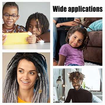 NBEADS 150 Pcs 15 Styles African Hair Beads, Beard Beads Big Hair Beads Tibetan Style Alloy Dreadlock Beads African Beads for Men Women Hair Braids Hair Decoration, Silver/Golden/Bronze, Hole 5-9mm