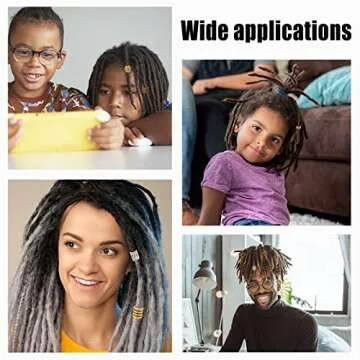 NBEADS 150 Pcs 15 Styles African Hair Beads, Beard Beads Big Hair Beads Tibetan Style Alloy Dreadlock Beads African Beads for Men Women Hair Braids Hair Decoration, Silver/Golden/Bronze, Hole 5-9mm