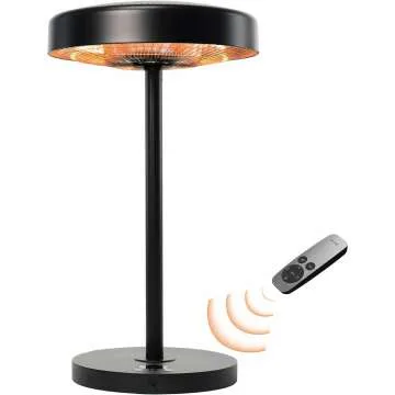 EAST OAK 1500W Outdoor Electric Patio Heater with Remote & USB
