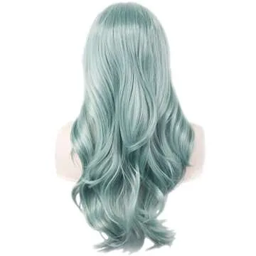 AneShe 28" Green Long Wavy Heat Resistant Cosplay Wig
