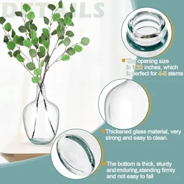 Bfttlity Tall Clear Glass Farmhouse Vase for Home Decor