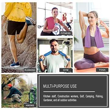 Hystrada 4 Packs Cooling Towel (40 x 12), Ice Towel, Microfiber, Soft Breathable Chilly Towel Stay Cool for Yoga, Workout, Sport, Gym, Camping, Fitness, Running, Workout & More Activities - Multicolor