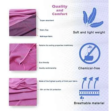 Hystrada 4 Packs Cooling Towel (40 x 12), Ice Towel, Microfiber, Soft Breathable Chilly Towel Stay Cool for Yoga, Workout, Sport, Gym, Camping, Fitness, Running, Workout & More Activities - Multicolor