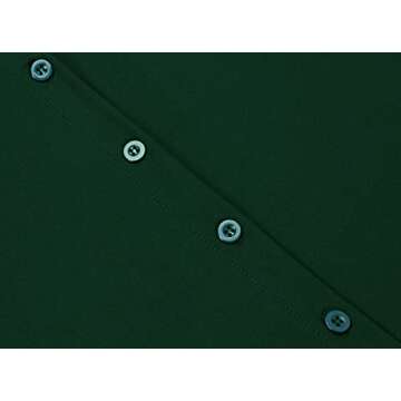 Green Jumpsuit for Women Dressy Elegant Sexy Long Sleeve Long Straight Pants Office Jumpsuits with Belt Pockets Button(Medium)