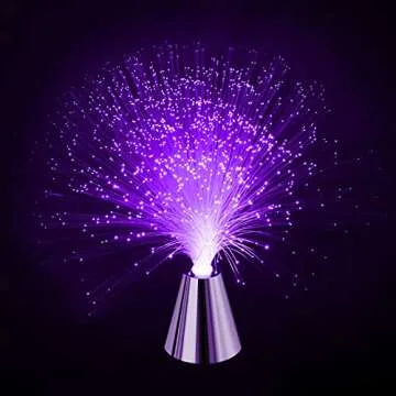 Sensory Fiber Optic Lamp - LED Color Changing with Cone Base - Fiber Optic Lights with Battery Powered - Calming Mood Night Light …