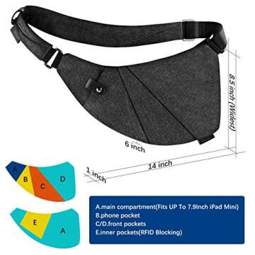 MRang Sling Crossbody Bags Trendy Travel Anti Theft Safe Purse Bags Waterproof