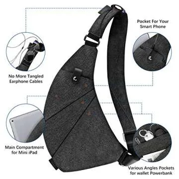 MRang Sling Crossbody Bags Trendy Travel Anti Theft Safe Purse Bags Waterproof