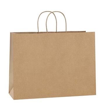 BagDream 100Pcs Recycled Kraft Paper Bags with Handles - Versatile, Eco-friendly Gift and Shopping S...