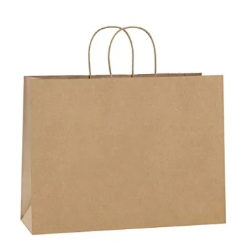 BagDream 100Pcs Recycled Kraft Paper Bags with Handles - Versatile, Eco-friendly Gift and Shopping S...