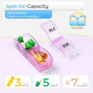 Monthly Pill Organizer 2 Times a Day, one Month Pill Box AM PM, 30 Day Pill Case Small Compartments to Hold Vitamin and Travel Medicine Organizer, 31 Day Pill Organizer, 4 Week Pill Cases