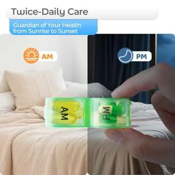 Monthly Pill Organizer 2 Times a Day, one Month Pill Box AM PM, 30 Day Pill Case Small Compartments to Hold Vitamin and Travel Medicine Organizer, 31 Day Pill Organizer, 4 Week Pill Cases