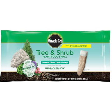 Miracle-Gro Tree and Shrub Plant Food Spikes for Thriving Trees, 12 Count