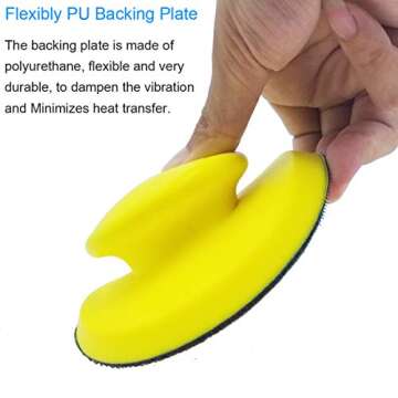 2 Pack 5 Inch Hand Sanding Blocks Round and Mouse-Shaped for 5 Inch Hook and Loop Discs Ideal For Wood Furniture Restoration Home Arts and Crafts