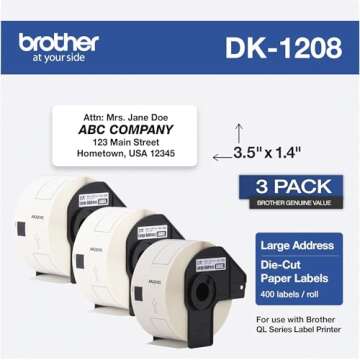 Brother DK-1208 Die-Cut Large Address Labels - 400 Labels