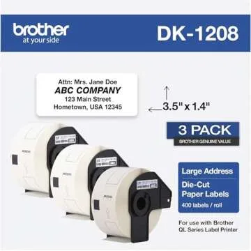 Brother DK-1208 Die-Cut Large Address Labels - 400 Labels