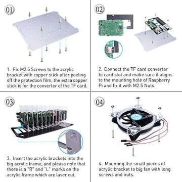 GeeekPi Cluster Case for Raspberry Pi, Pi Rack Case Stackable Case with Cooling Fan 120mm RGB LED 5V Fan for Raspberry Pi 4B/3B+/3B/2B/B+ and Jetson Nano (12-Layers)