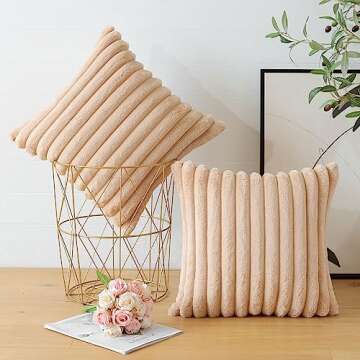 Soleebee Soft Velvet Faux Fur Pillow Covers Set of 2