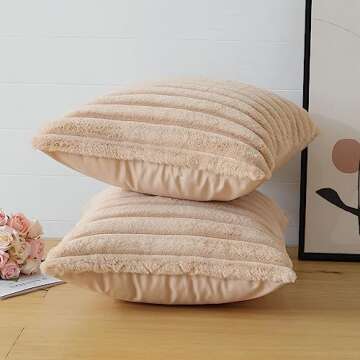 Soleebee Soft Velvet Faux Fur Pillow Covers Set of 2