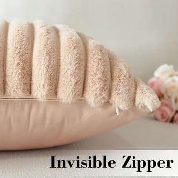 Soleebee Soft Velvet Faux Fur Pillow Covers Set of 2