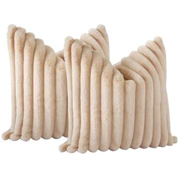 Soleebee Soft Velvet Faux Fur Pillow Covers Set of 2