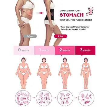 Atbuty Waist Trainer for Women Lower Belly Fat Long Torso Corset Women's Latex Workout Waist Cincher Body Shapewear Girdle Black