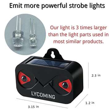 Lycoming Deer Repellent Raccoon Repellent for Nocturnal Animals Solar Predator Control Light Coyote Deterrent Devices with Red Strobe Lights Skunk Repellent for Garden - 4 Pack