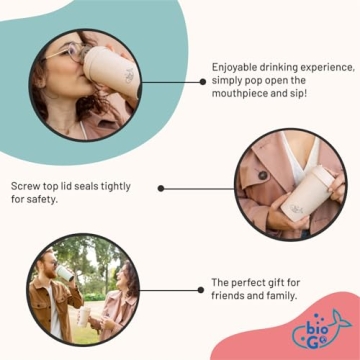 bioGo 16oz Pink Travel Mug - Eco-Friendly & Stylish