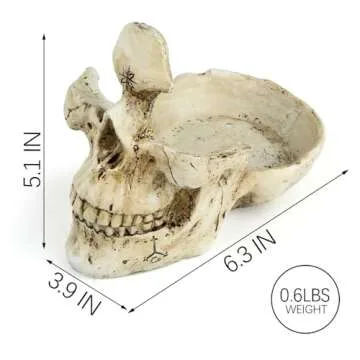 Mrlikale Skull Glasses Stand Holder, Creative Eyeglasses Holder, Sunglasses Spectacle Display Rack, Key Holder Resin Sculptures for Entryway, Home, Office, Desk, Nightstand (White)