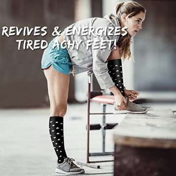 COOLOVER Copper Compression Socks for Women and Men(6 Pairs)-Best Support for Running, Athletic, Travel